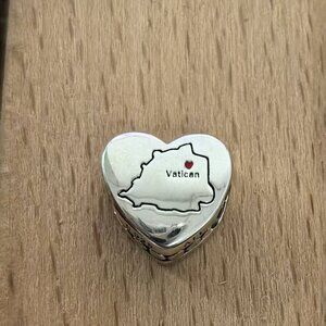 Pandora Vatican Exclusive Travel Heart Charm Pendant, S925 Silver Bracelets